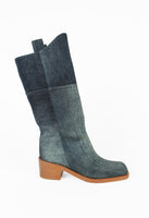 CHANEL PRE-FALL 2014 TALL WESTERN DENIM BOOTS