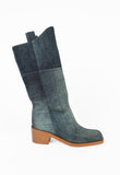 CHANEL PRE-FALL 2014 TALL WESTERN DENIM BOOTS