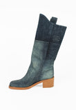CHANEL PRE-FALL 2014 TALL WESTERN DENIM BOOTS