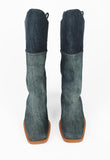 CHANEL PRE-FALL 2014 TALL WESTERN DENIM BOOTS