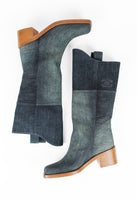 CHANEL PRE-FALL 2014 TALL WESTERN DENIM BOOTS
