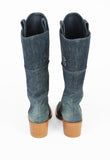 CHANEL PRE-FALL 2014 TALL WESTERN DENIM BOOTS