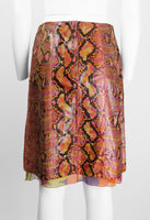 CHANEL SS 2000 MULTI-COLOURED PYTHON AND SILK SKIRT