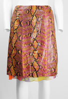 CHANEL SS 2000 MULTI-COLOURED PYTHON AND SILK SKIRT