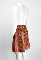 CHANEL SS 2000 MULTI-COLOURED PYTHON AND SILK SKIRT