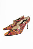 CHANEL SS 2000 MULTI-COLOURED PYTHON LACE HEELS
