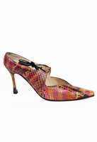 CHANEL SS 2000 MULTI-COLOURED PYTHON LACE HEELS