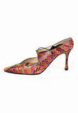 CHANEL SS 2000 MULTI-COLOURED PYTHON LACE HEELS