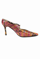 CHANEL SS 2000 MULTI-COLOURED PYTHON LACE HEELS