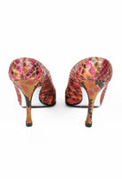 CHANEL SS 2000 MULTI-COLOURED PYTHON LACE HEELS