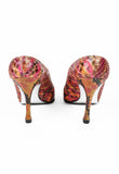 CHANEL SS 2000 MULTI-COLOURED PYTHON LACE HEELS