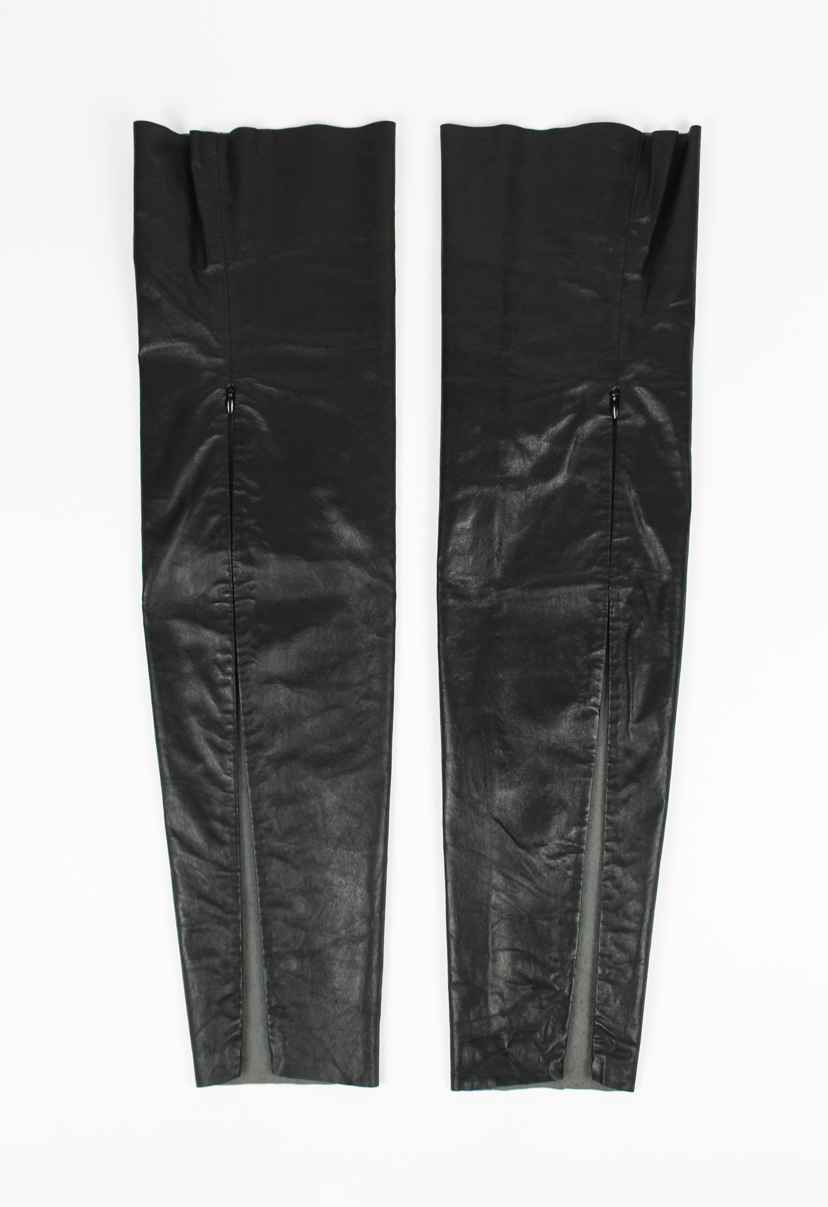CHANEL FW 2003 LEATHER LEG WARMERS