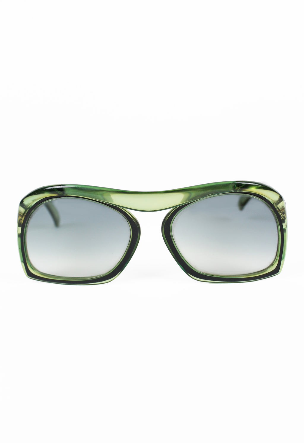 CHRISTIAN DIOR 1970'S GREEN XL SPACE AGE SUNGLASSES
