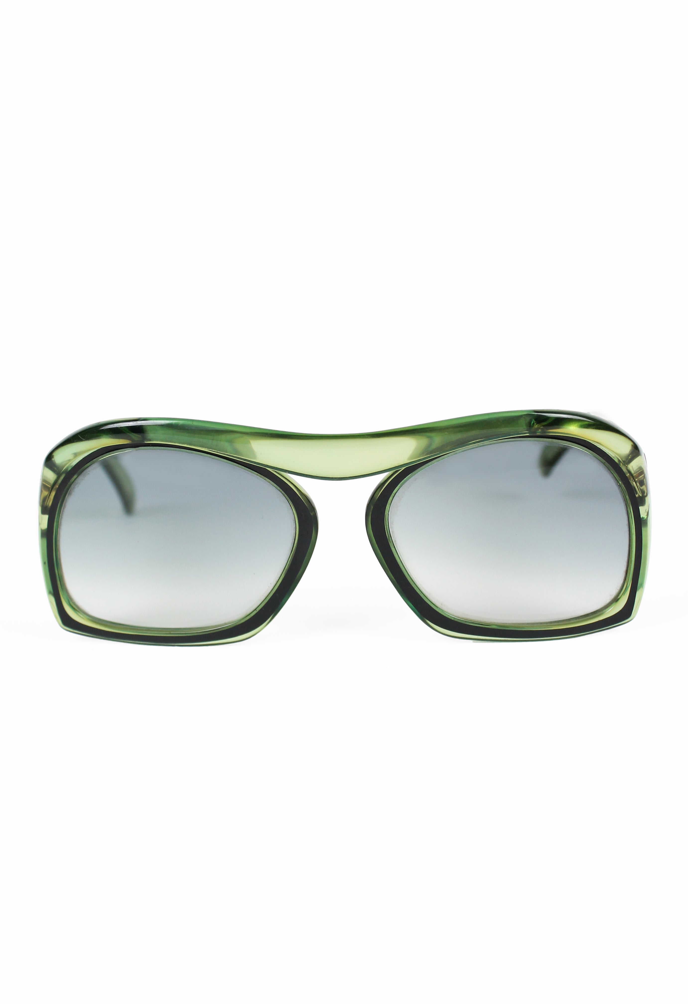 CHRISTIAN DIOR 1970'S GREEN XL SPACE AGE SUNGLASSES