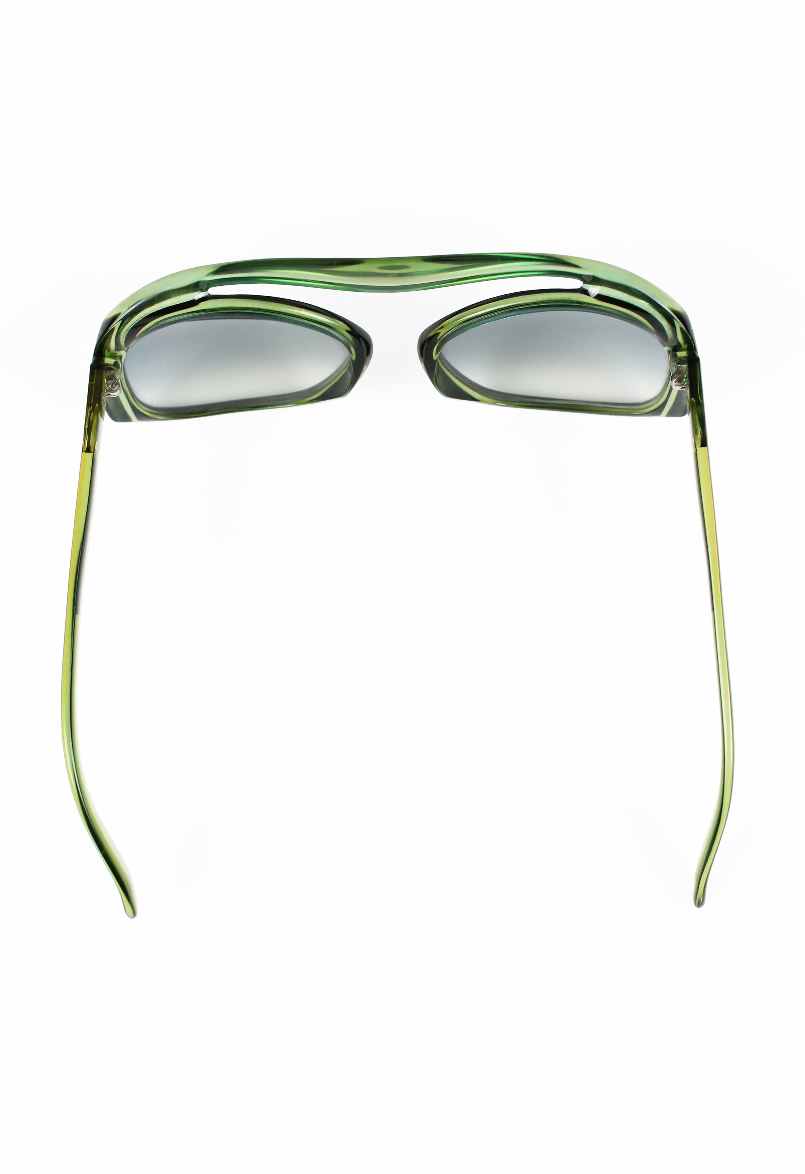 CHRISTIAN DIOR 1970'S GREEN XL SPACE AGE SUNGLASSES