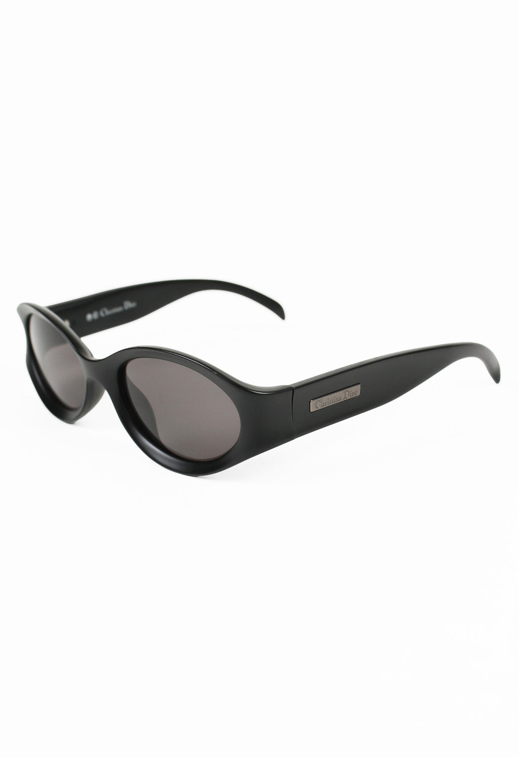 CHRISTIAN DIOR 1990'S MATTE BLACK BOLD SUNGLASSES