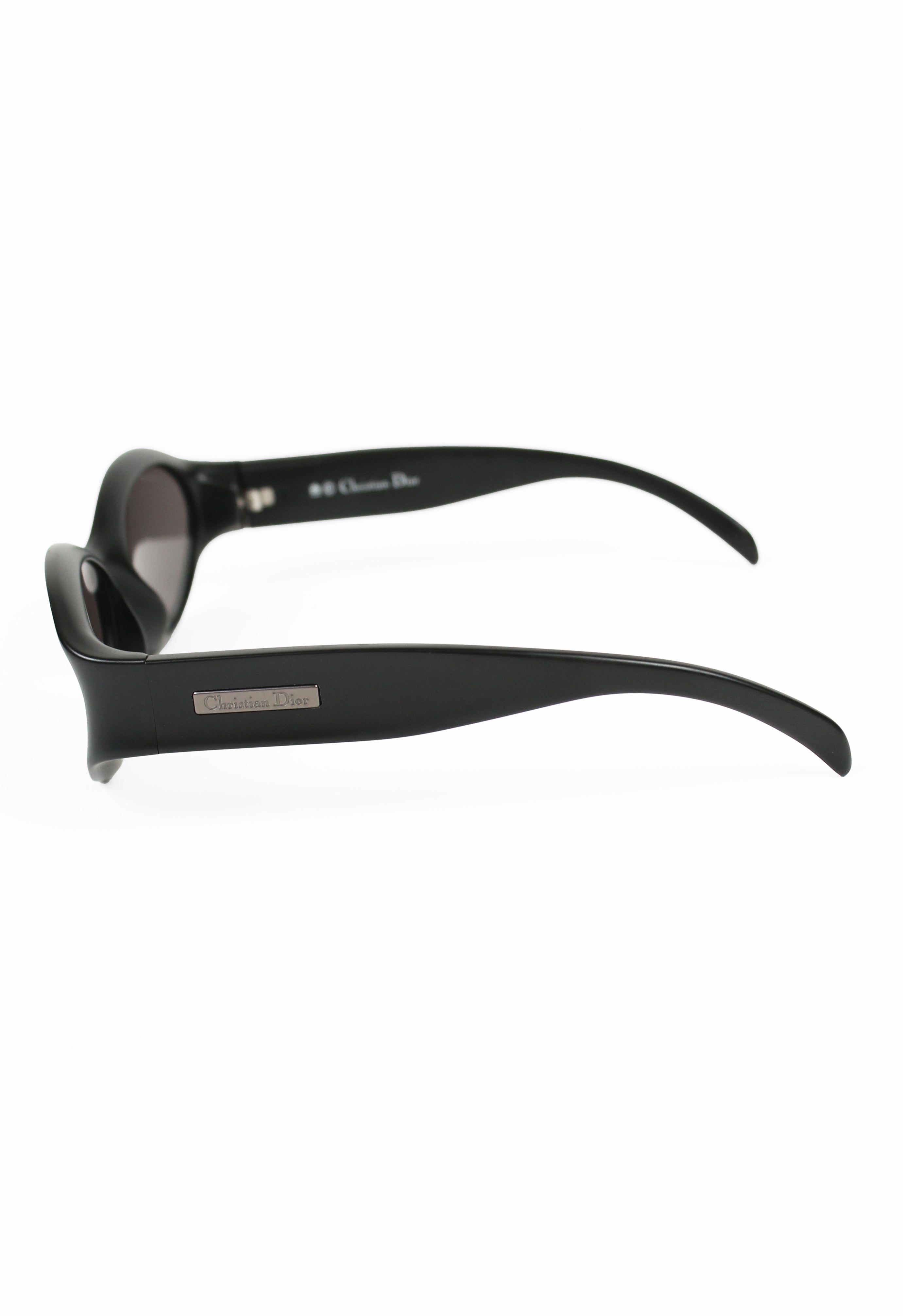 CHRISTIAN DIOR 1990'S MATTE BLACK BOLD SUNGLASSES
