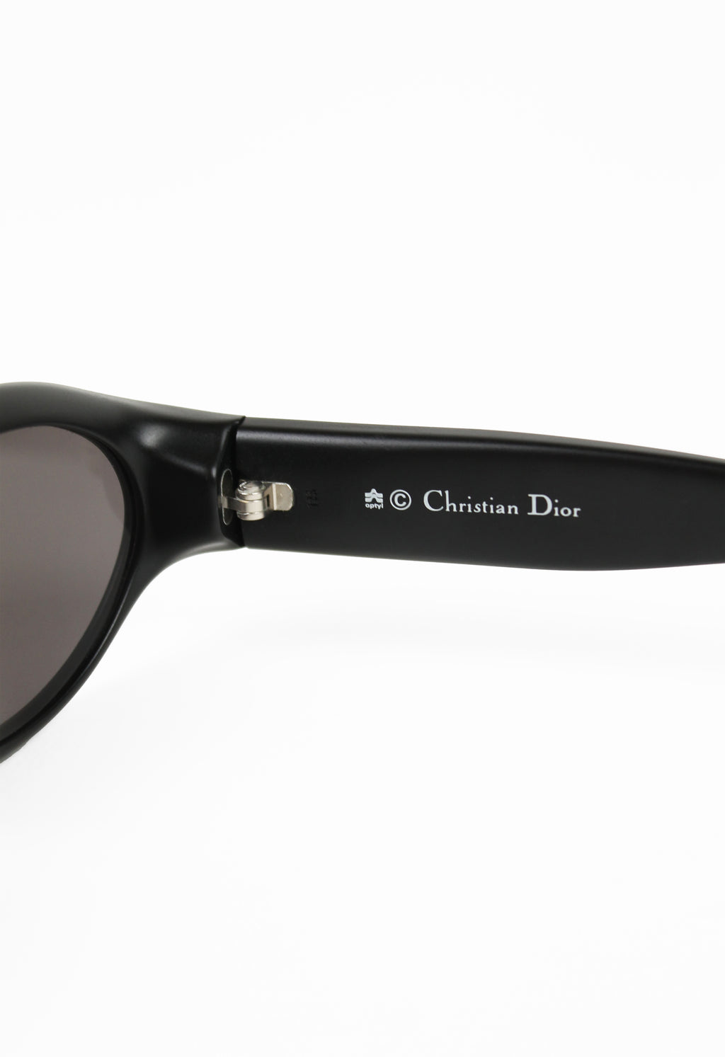 CHRISTIAN DIOR 1990'S MATTE BLACK BOLD SUNGLASSES