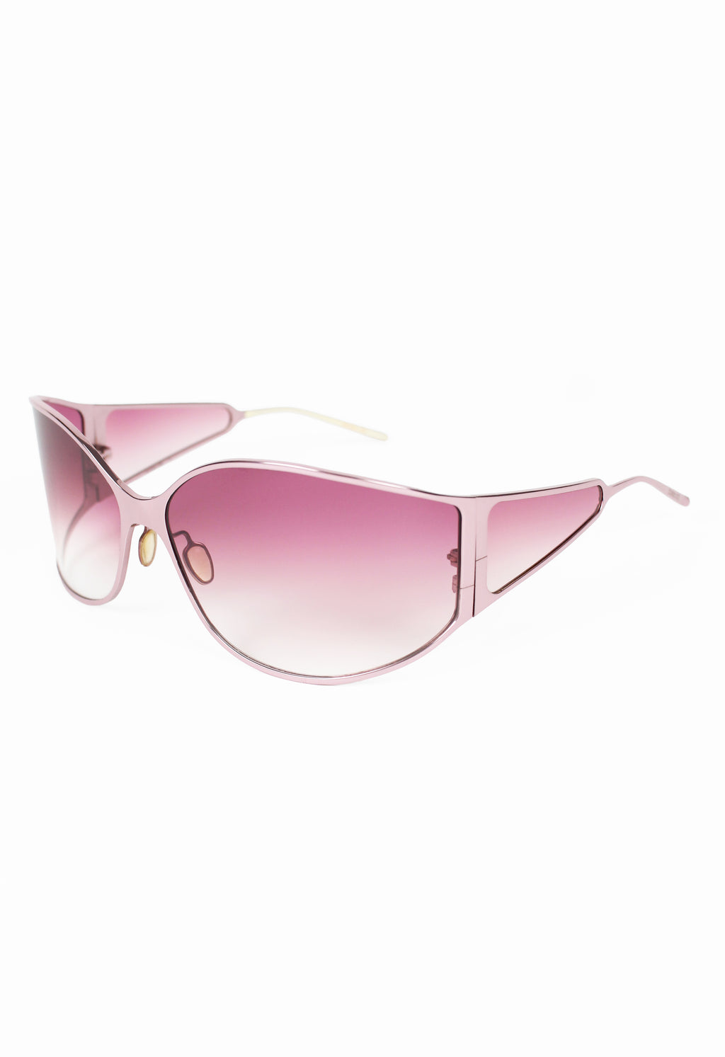 CHRISTIAN ROTH 2000'S OVERSIZED PINK TITANIUM EXTENDED LENS SUNGLASSES