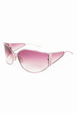 CHRISTIAN ROTH 2000'S OVERSIZED PINK TITANIUM EXTENDED LENS SUNGLASSES