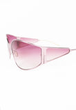 CHRISTIAN ROTH 2000'S OVERSIZED PINK TITANIUM EXTENDED LENS SUNGLASSES