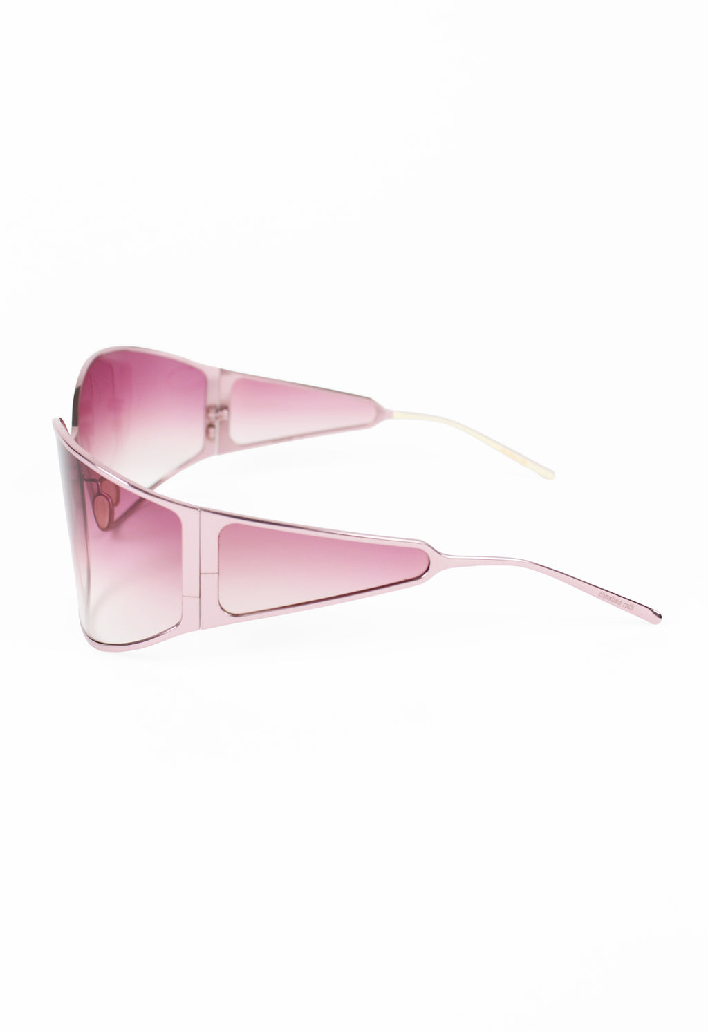 CHRISTIAN ROTH 2000'S OVERSIZED PINK TITANIUM EXTENDED LENS SUNGLASSES