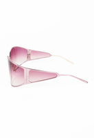 CHRISTIAN ROTH 2000'S OVERSIZED PINK TITANIUM EXTENDED LENS SUNGLASSES