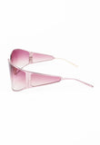 CHRISTIAN ROTH 2000'S OVERSIZED PINK TITANIUM EXTENDED LENS SUNGLASSES