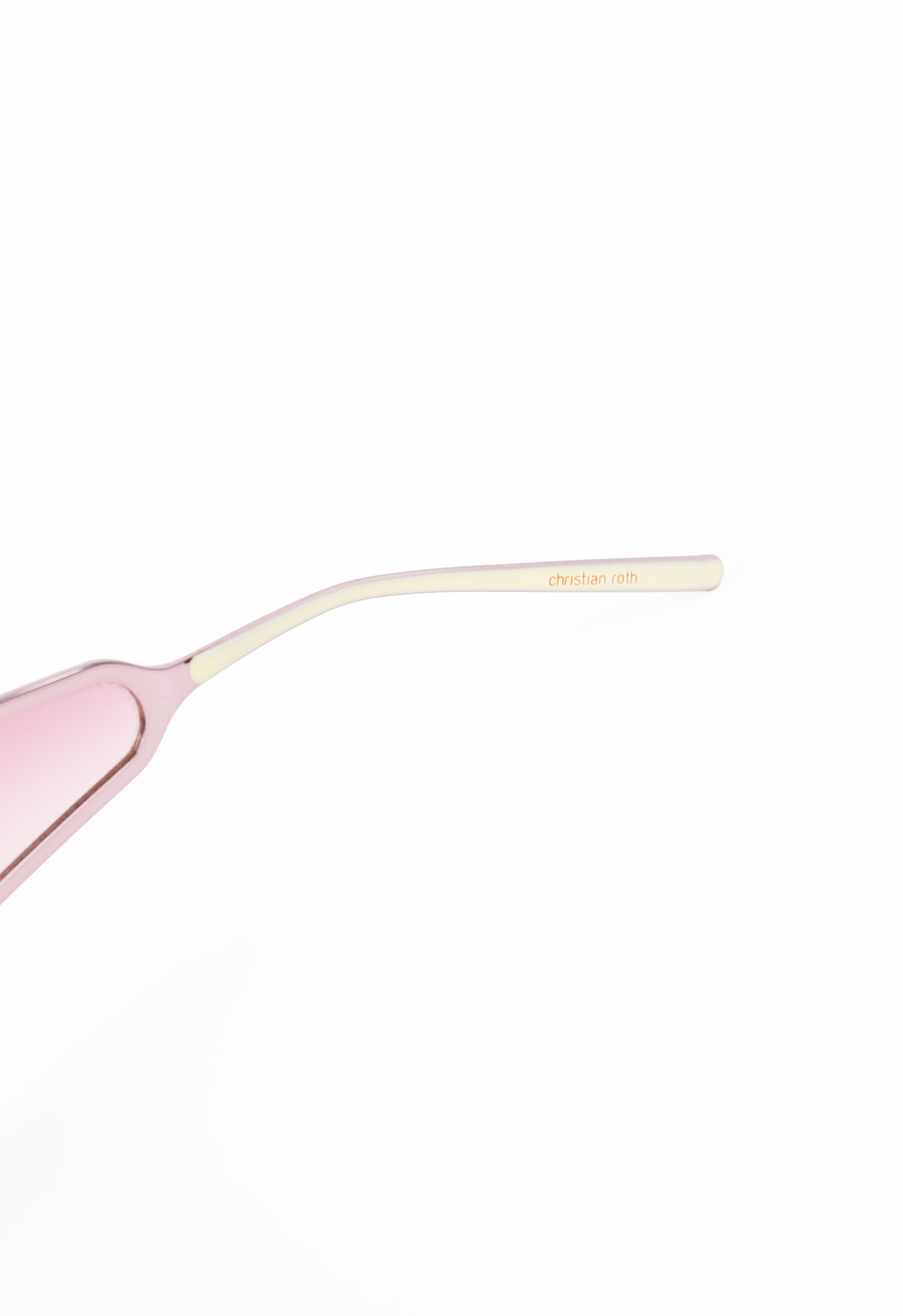 CHRISTIAN ROTH 2000'S OVERSIZED PINK TITANIUM EXTENDED LENS SUNGLASSES