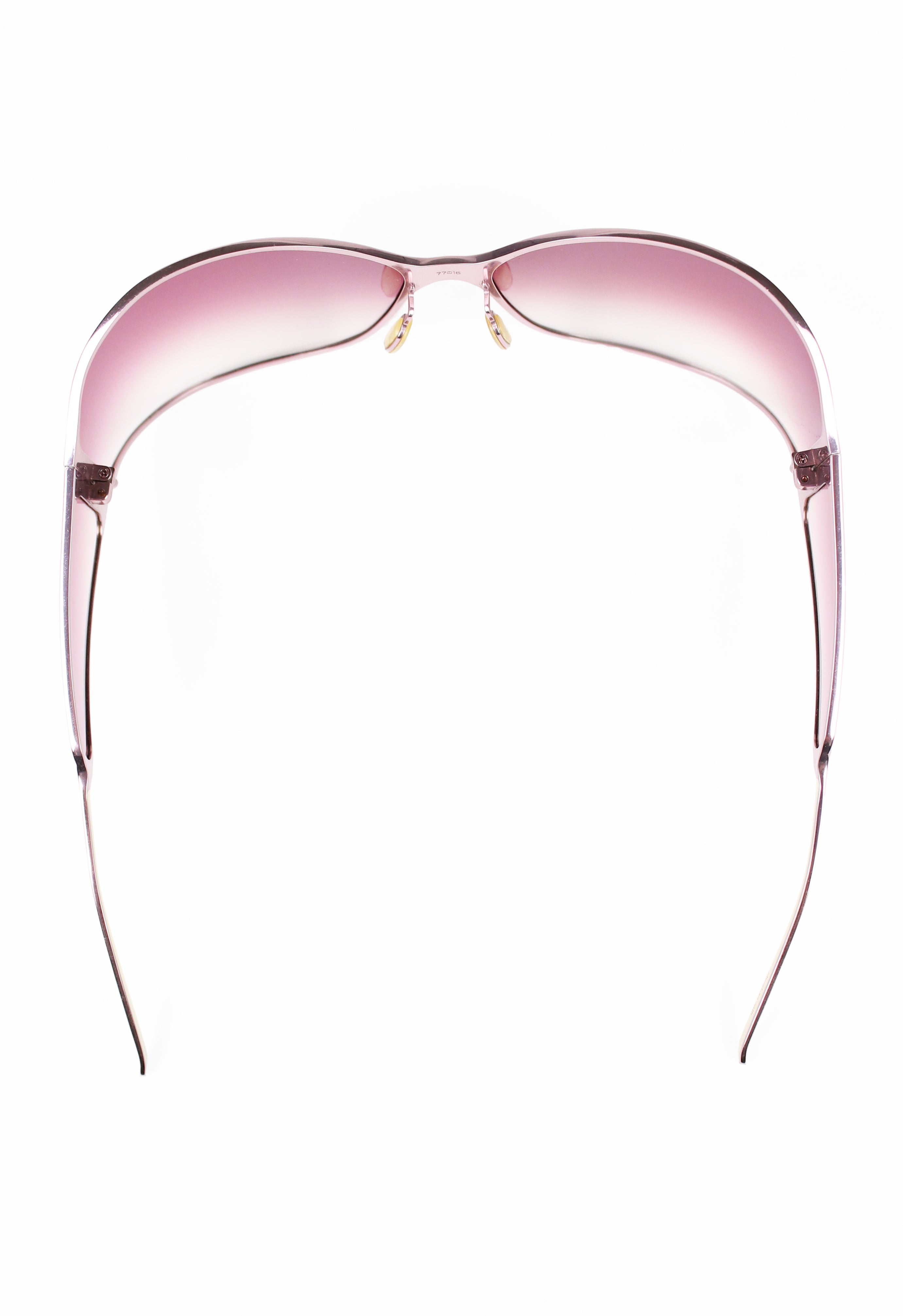 CHRISTIAN ROTH 2000'S OVERSIZED PINK TITANIUM EXTENDED LENS SUNGLASSES