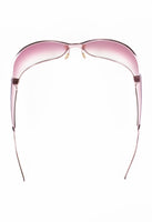 CHRISTIAN ROTH 2000'S OVERSIZED PINK TITANIUM EXTENDED LENS SUNGLASSES