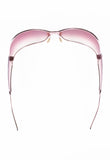 CHRISTIAN ROTH 2000'S OVERSIZED PINK TITANIUM EXTENDED LENS SUNGLASSES