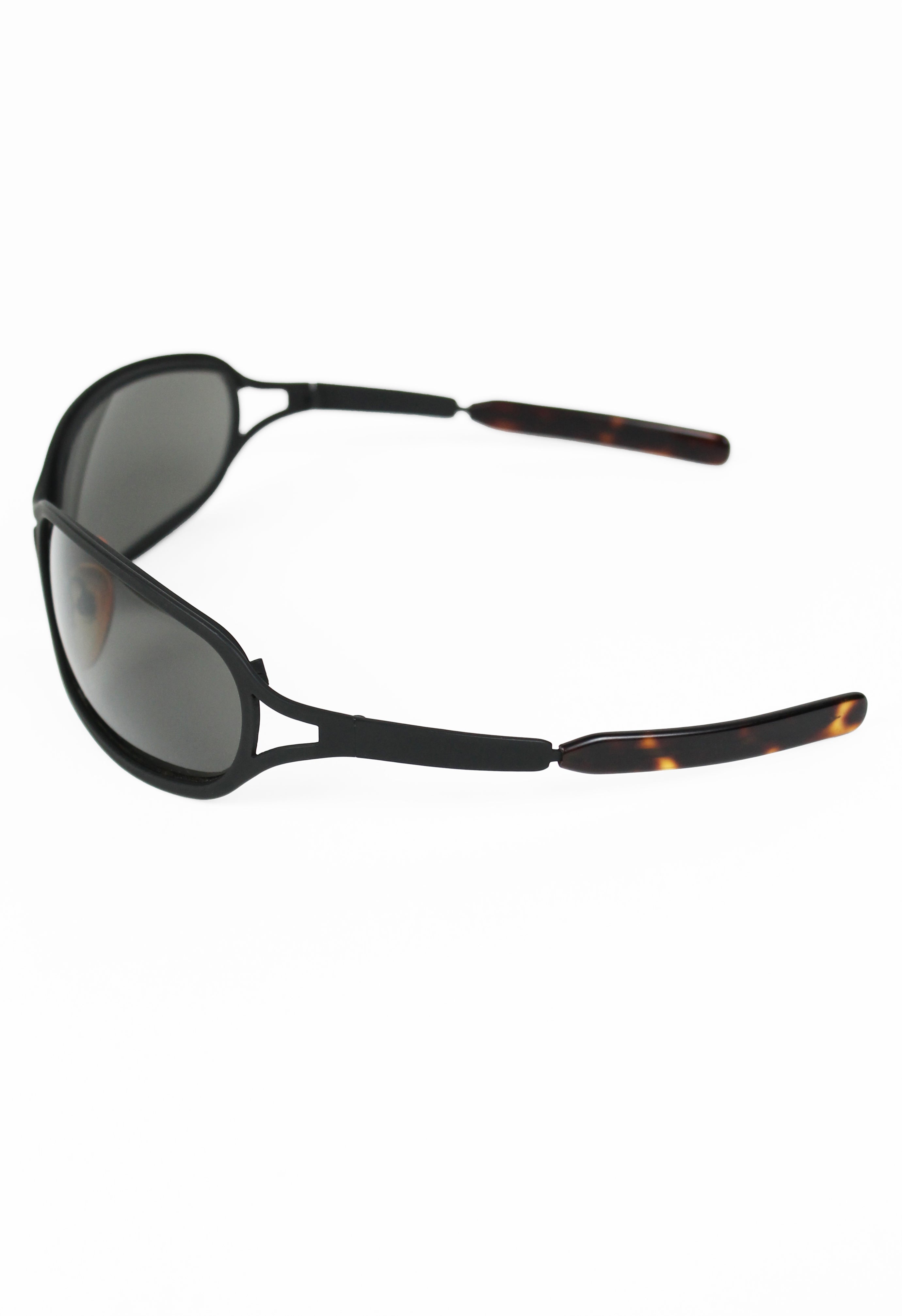 OPTICAL AFFAIRS X CHRISTIAN ROTH 1992 MATTE BLACK CURVED SUNGLASSES
