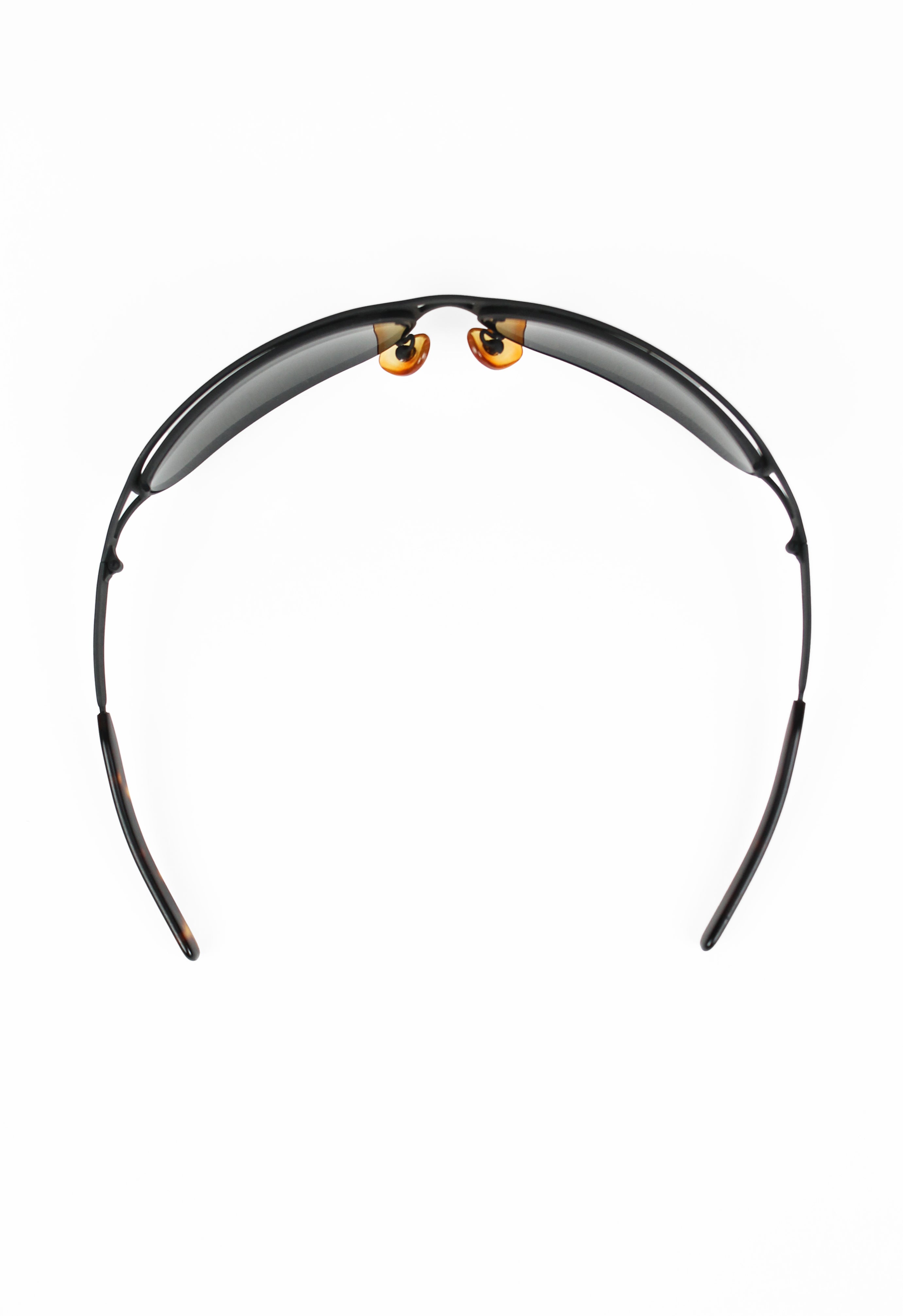 OPTICAL AFFAIRS X CHRISTIAN ROTH 1992 MATTE BLACK CURVED SUNGLASSES