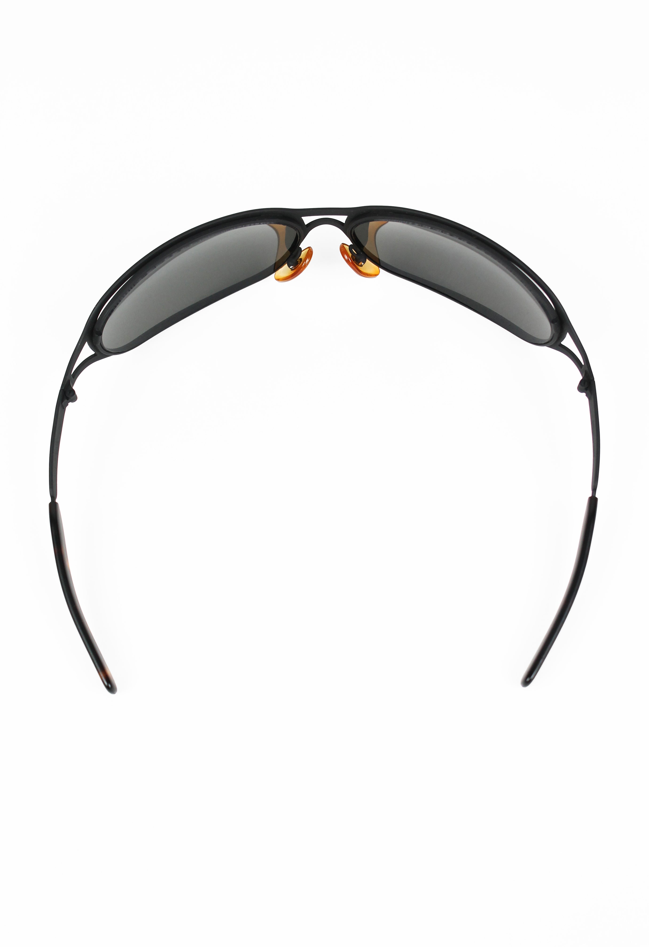 OPTICAL AFFAIRS X CHRISTIAN ROTH 1992 MATTE BLACK CURVED SUNGLASSES