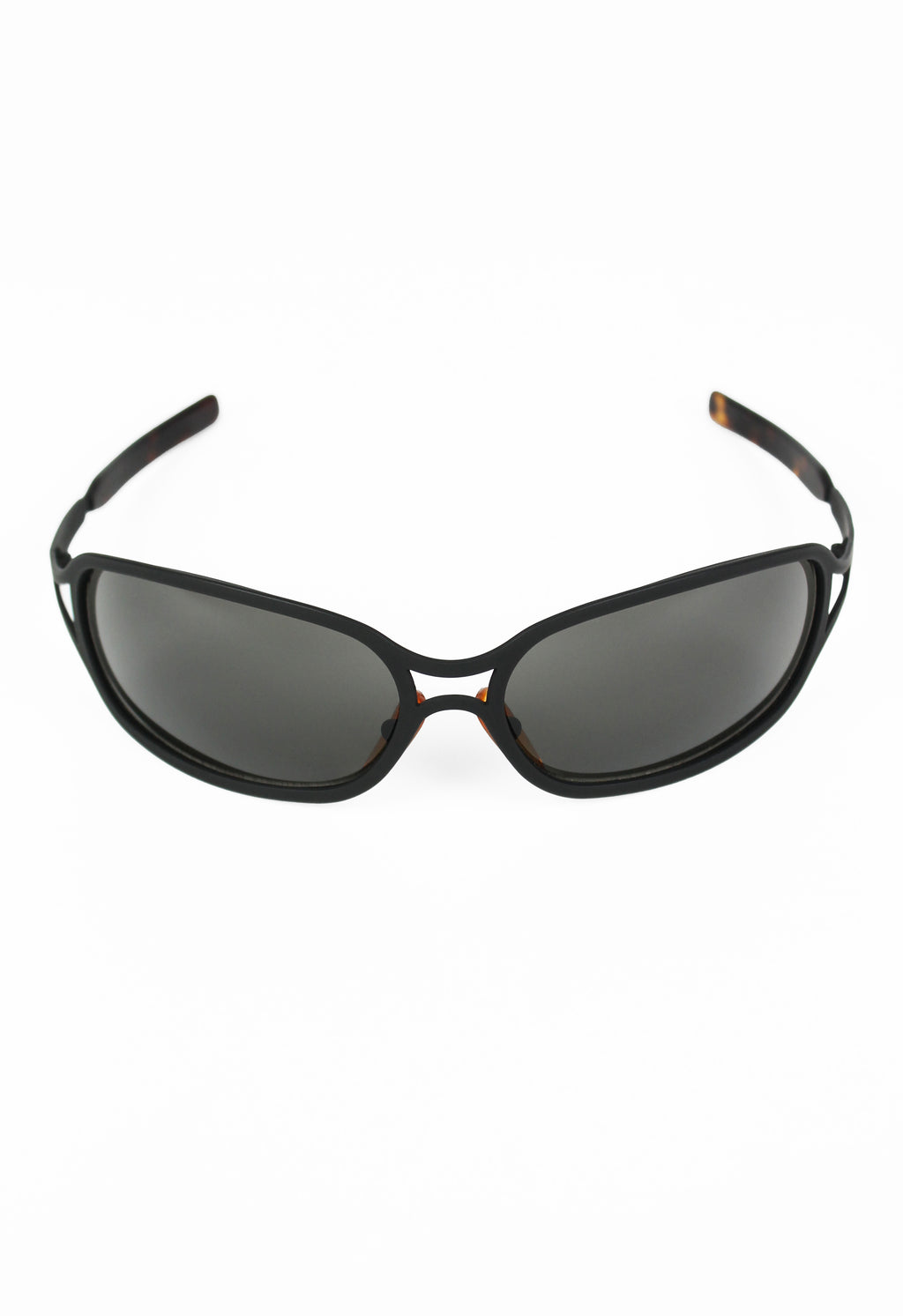 OPTICAL AFFAIRS X CHRISTIAN ROTH 1992 MATTE BLACK CURVED SUNGLASSES