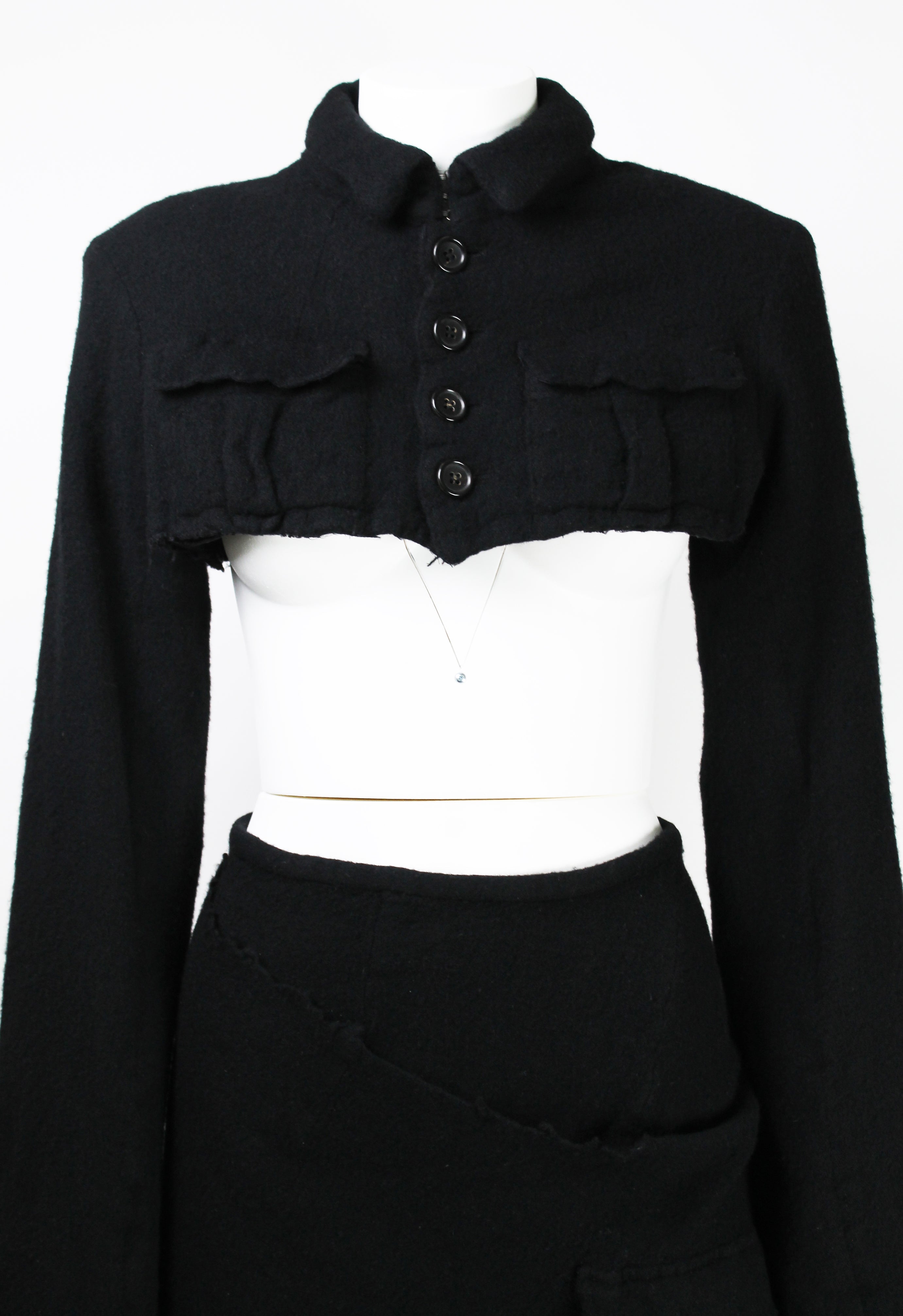 COMME DES GARCONS FW 1994 CROPPED WOOL JACKET AND SKIRT SET