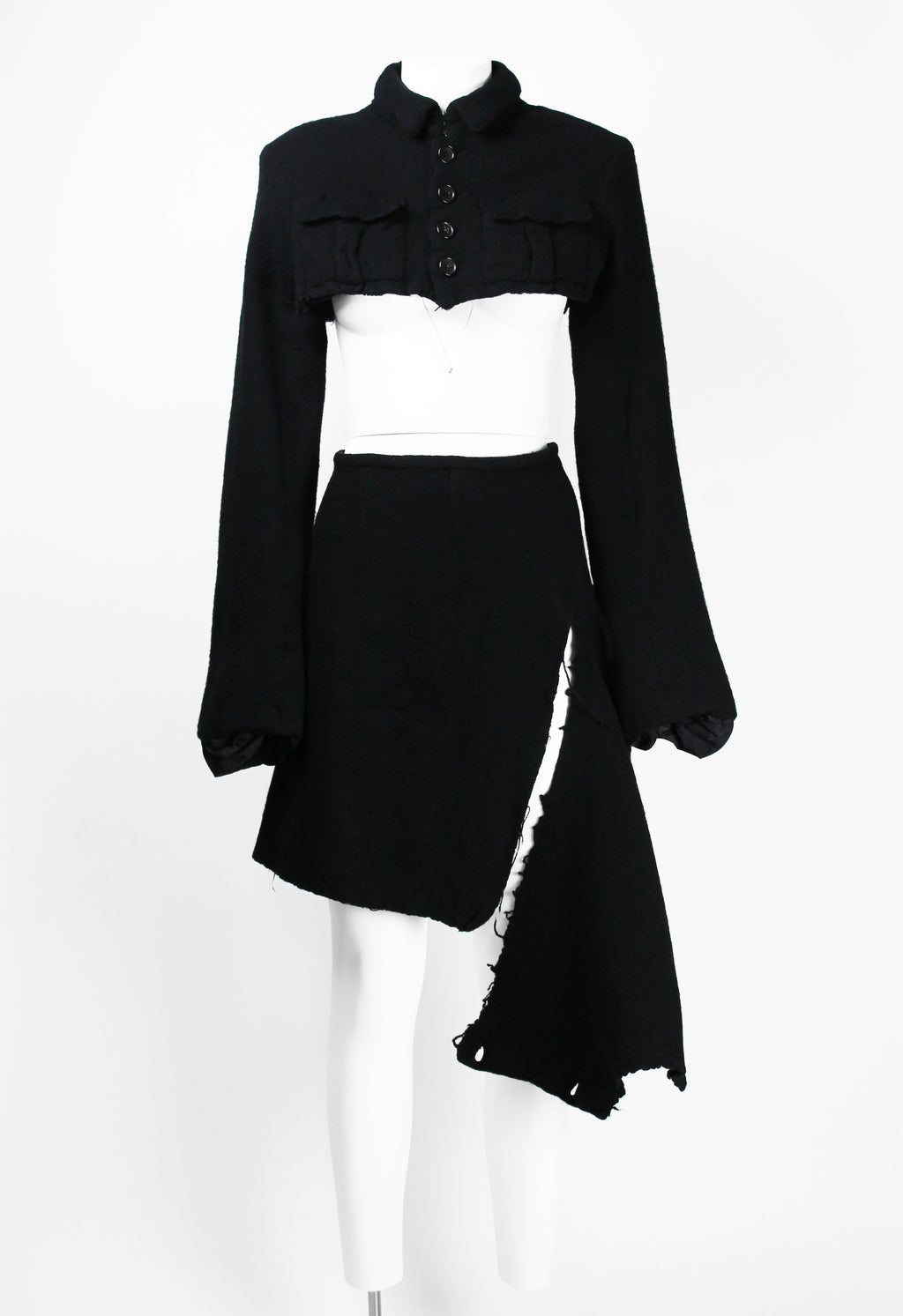 COMME DES GARCONS FW 1994 CROPPED WOOL JACKET AND SKIRT SET