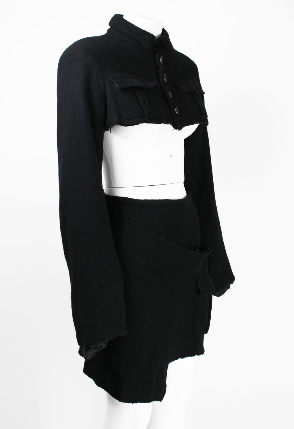 COMME DES GARCONS FW 1994 CROPPED WOOL JACKET AND SKIRT SET
