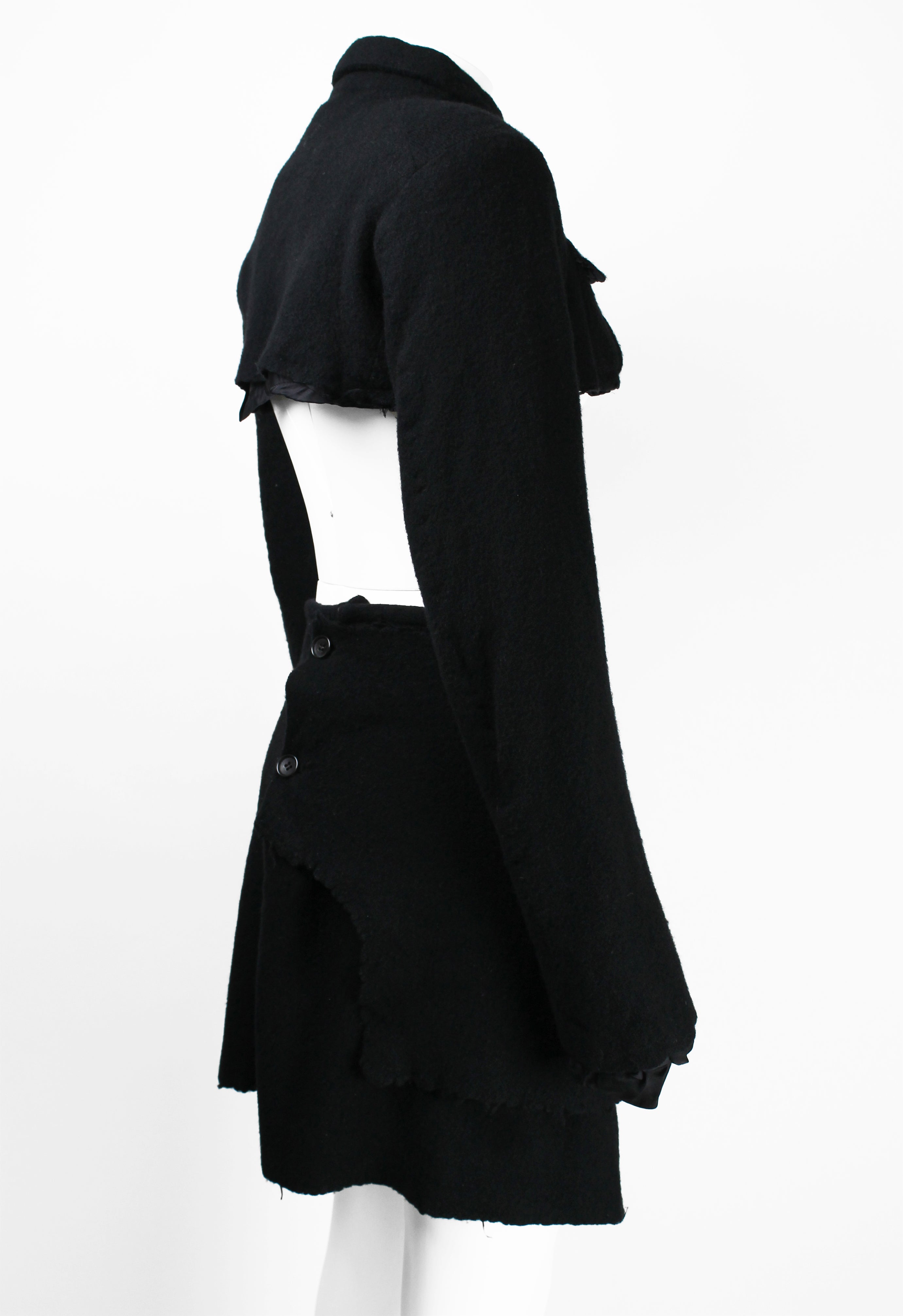 COMME DES GARCONS FW 1994 CROPPED WOOL JACKET AND SKIRT SET