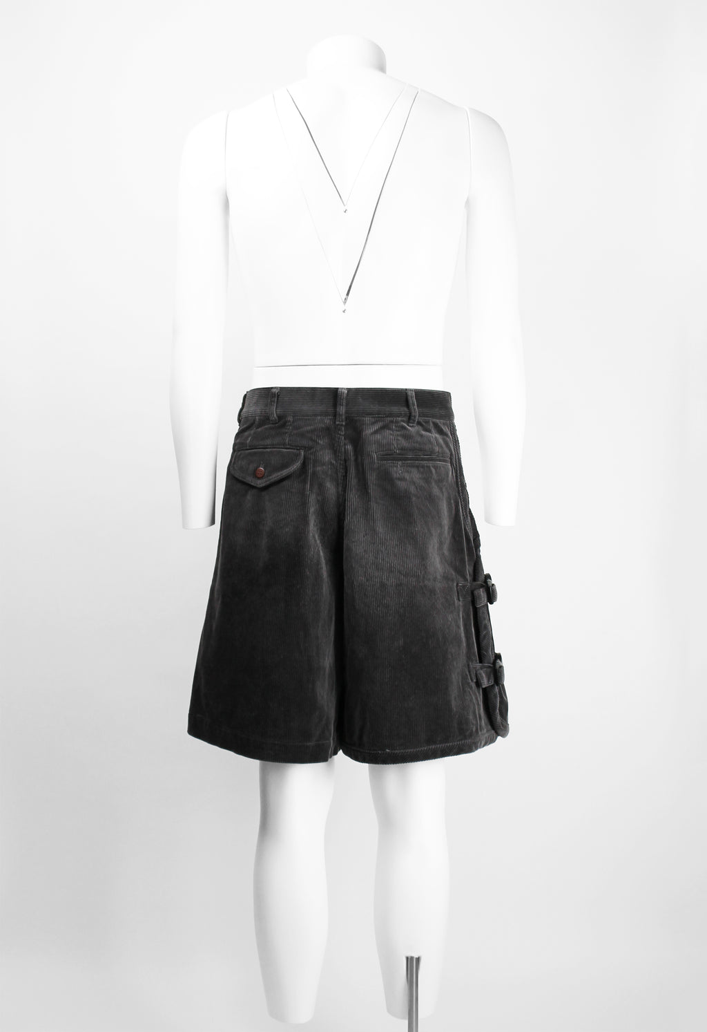 COMME DES GARCONS HOMME PLUS FW 2010 CORDUROY BUCKLE SHORTS