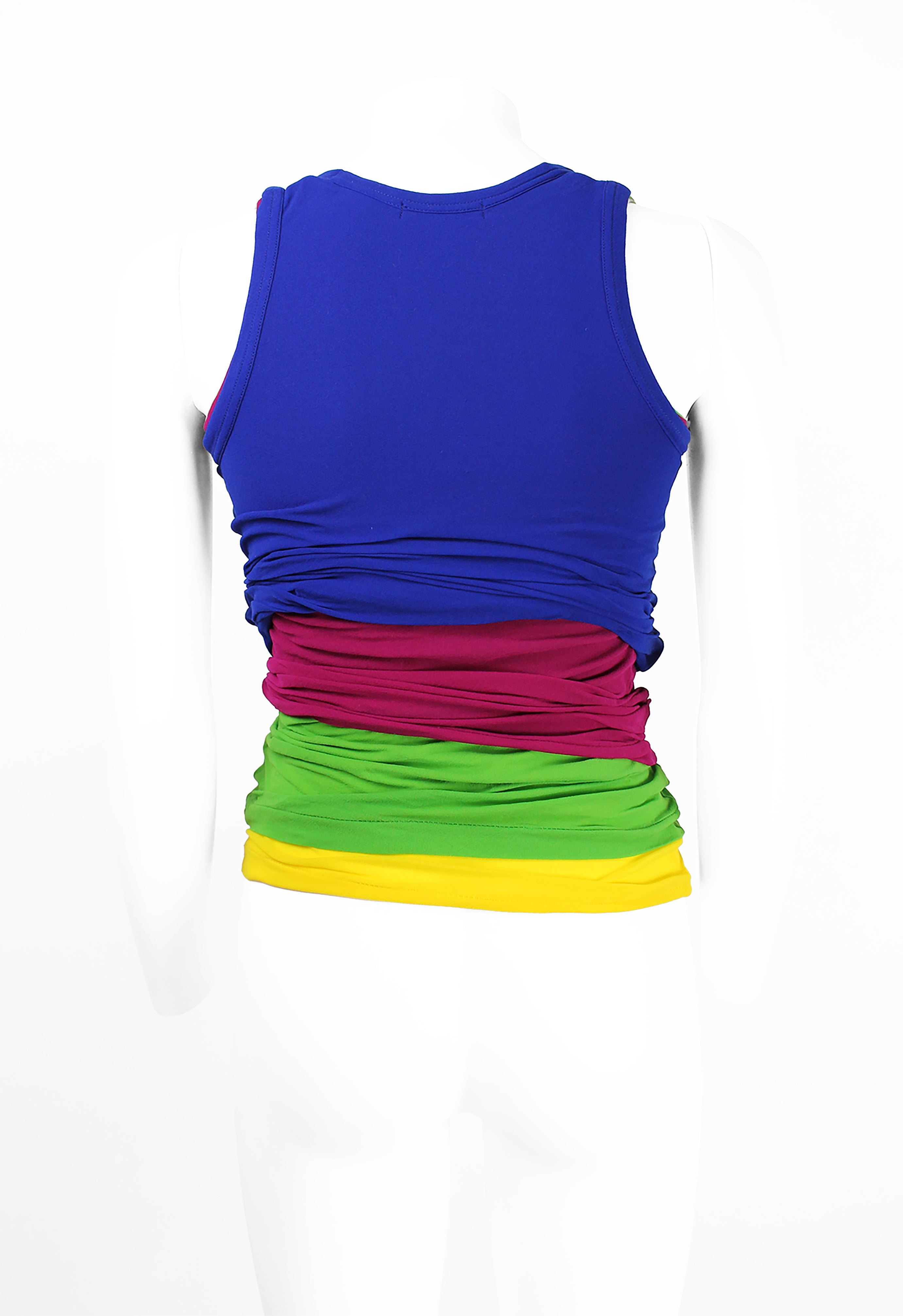 COMME DES GARCONS SS 1990 MULTICOLOURED LAYERED VEST