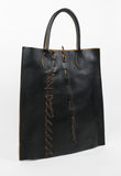 COMME DES GARCONS SS 2005 PUNK BALLERINA BLACK LACE UP LEATHER BAG