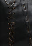 COMME DES GARCONS SS 2005 PUNK BALLERINA BLACK LACE UP LEATHER BAG