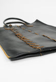 COMME DES GARCONS SS 2005 PUNK BALLERINA BLACK LACE UP LEATHER BAG