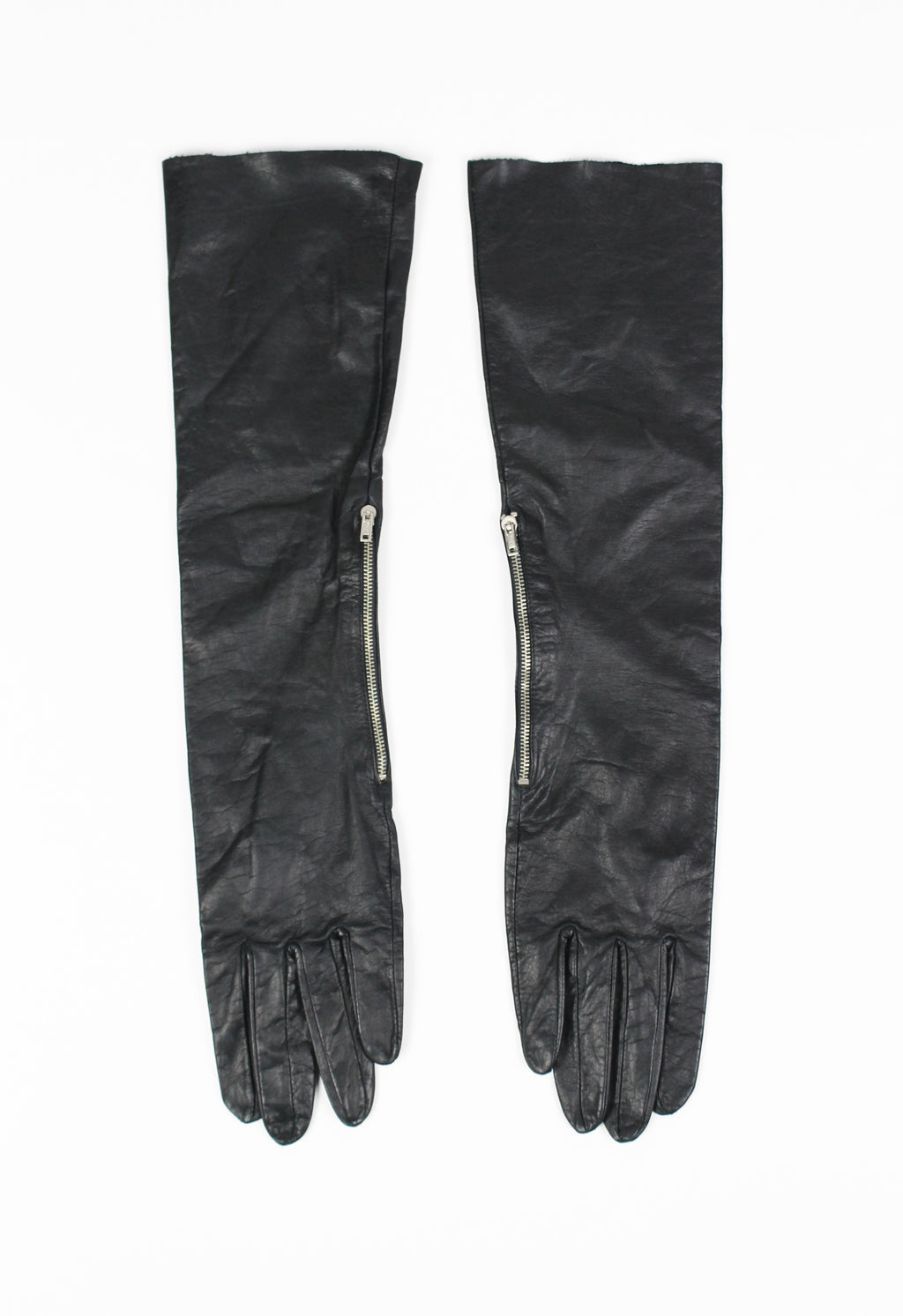 COMME DES GARCONS 1980'S LONG LEATHER ZIP GLOVES