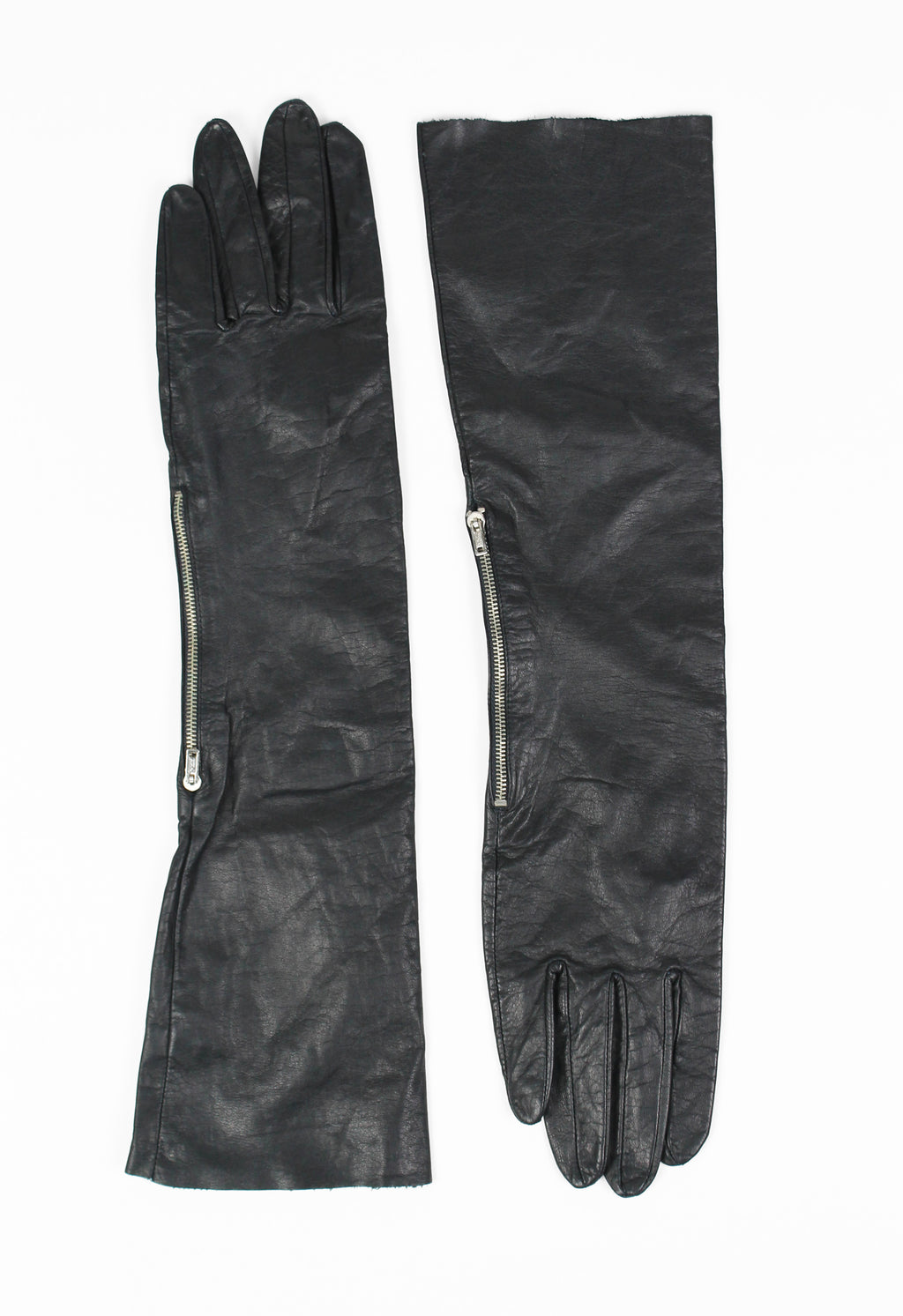 COMME DES GARCONS 1980'S LONG LEATHER ZIP GLOVES