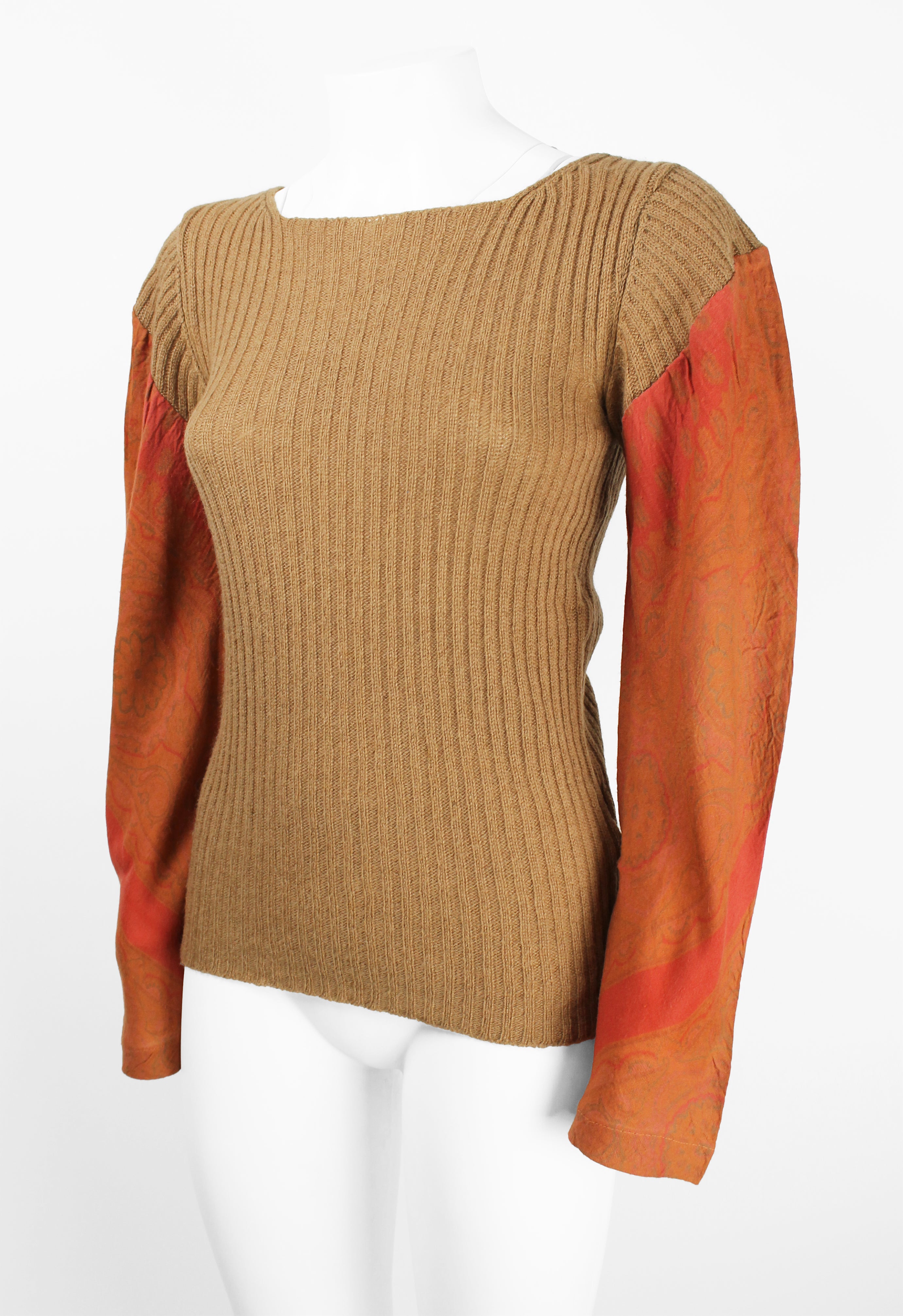 COMME DES GARCONS FW 1993 RECONSTRUCTED PAISLEY SLEEVE KNIT