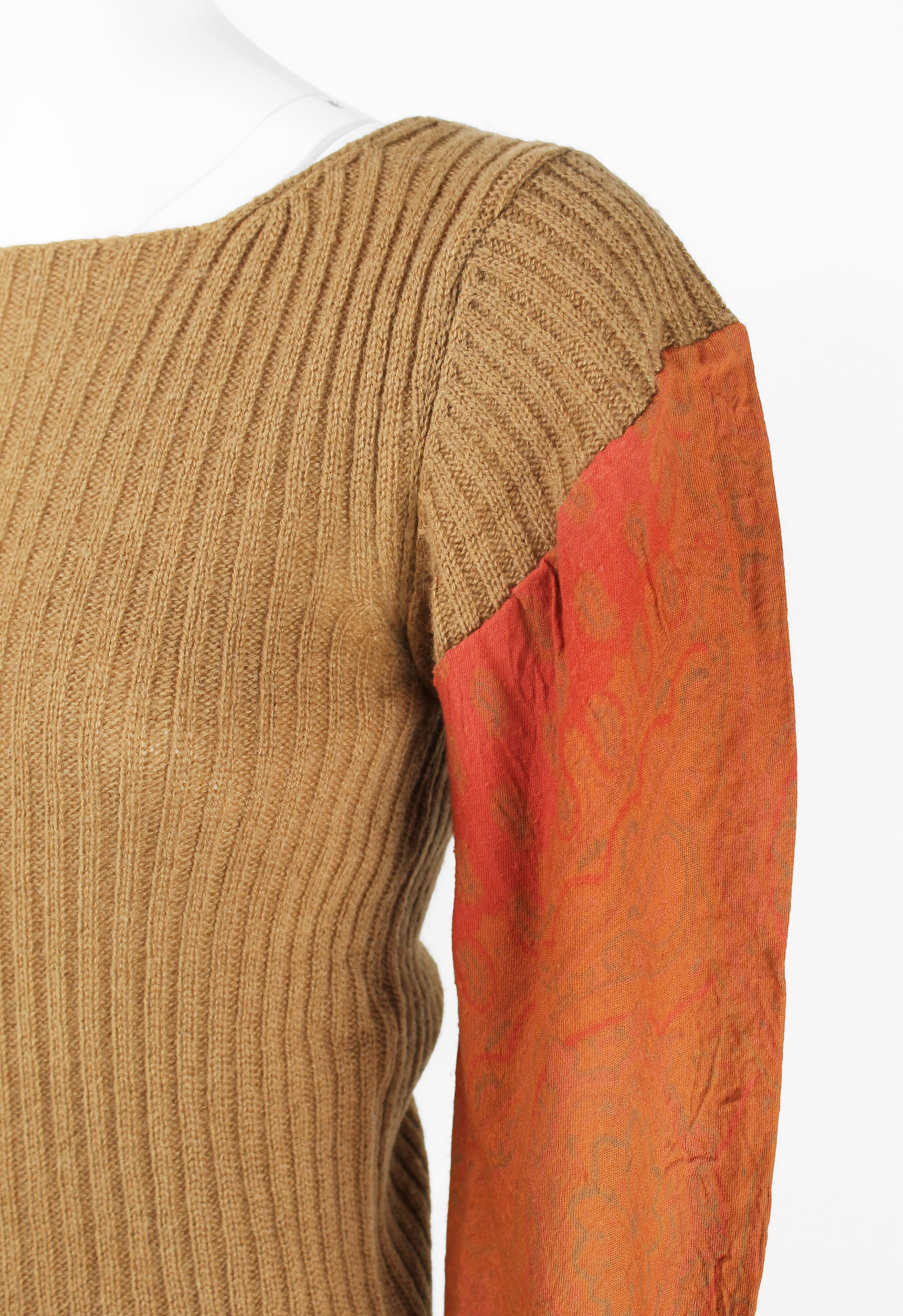 COMME DES GARCONS FW 1993 RECONSTRUCTED PAISLEY SLEEVE KNIT