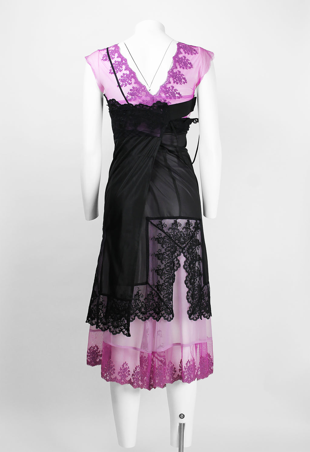 COMME DES GARCONS FW 2001 SHEER LAYERED LACE SLIP DRESS